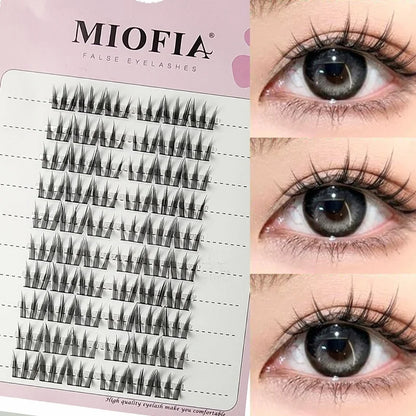 10 rows Individual Mink Eyelashes 1/box 60 Bundles Natural Eyelash extension 3D Russia Lashes Cluster Fox Eye Effect Makeup Lash
