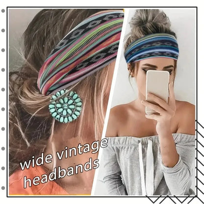 Wide Elastic Headband Hairband Pilates Yoga fitness Running Cycling Sweatband Turban Makeup Hair Hoop Makeup Headwrap for Women