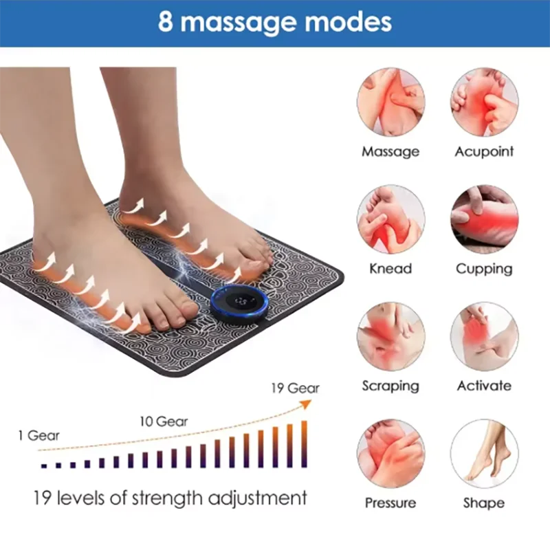 Electric Foot Massager Pad Muscle Massage Relaxation Trainer For Massage Fitness Outdoor Sport Home Family Relax