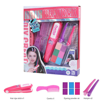 Children's Simulated Hair Dyeing Stick Set DIY Hair and Makeup Tools Girl's House Hair Accessories and Makeup Toy Gifts
