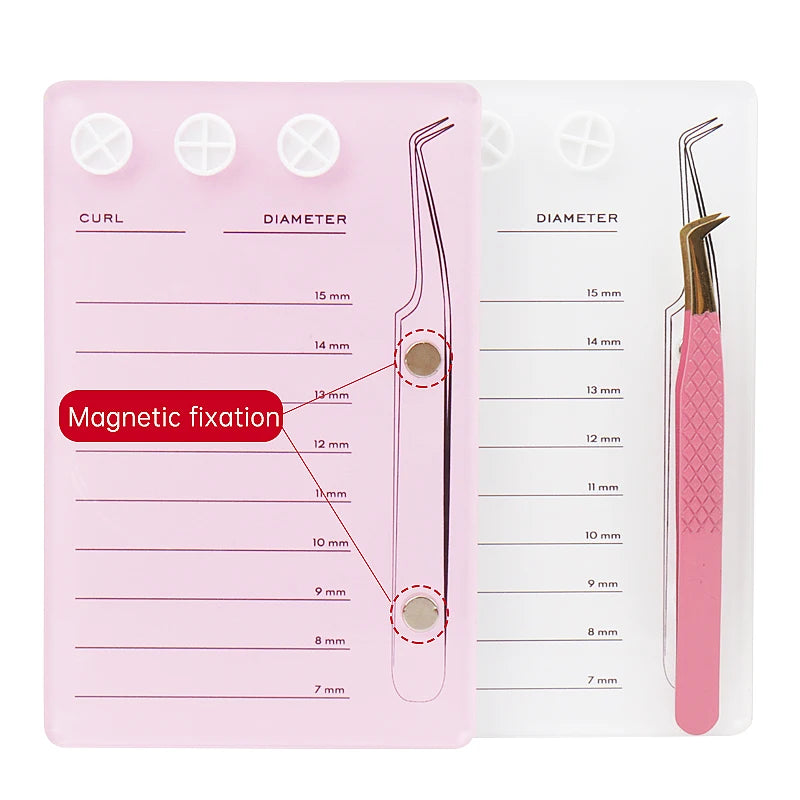 5.3mm Eyelash Extension Scale Holder Display Plate Magnetic Acrylic Lash Board With Glue Pallet Cup Fake Eyelash Pad Makeup Tool