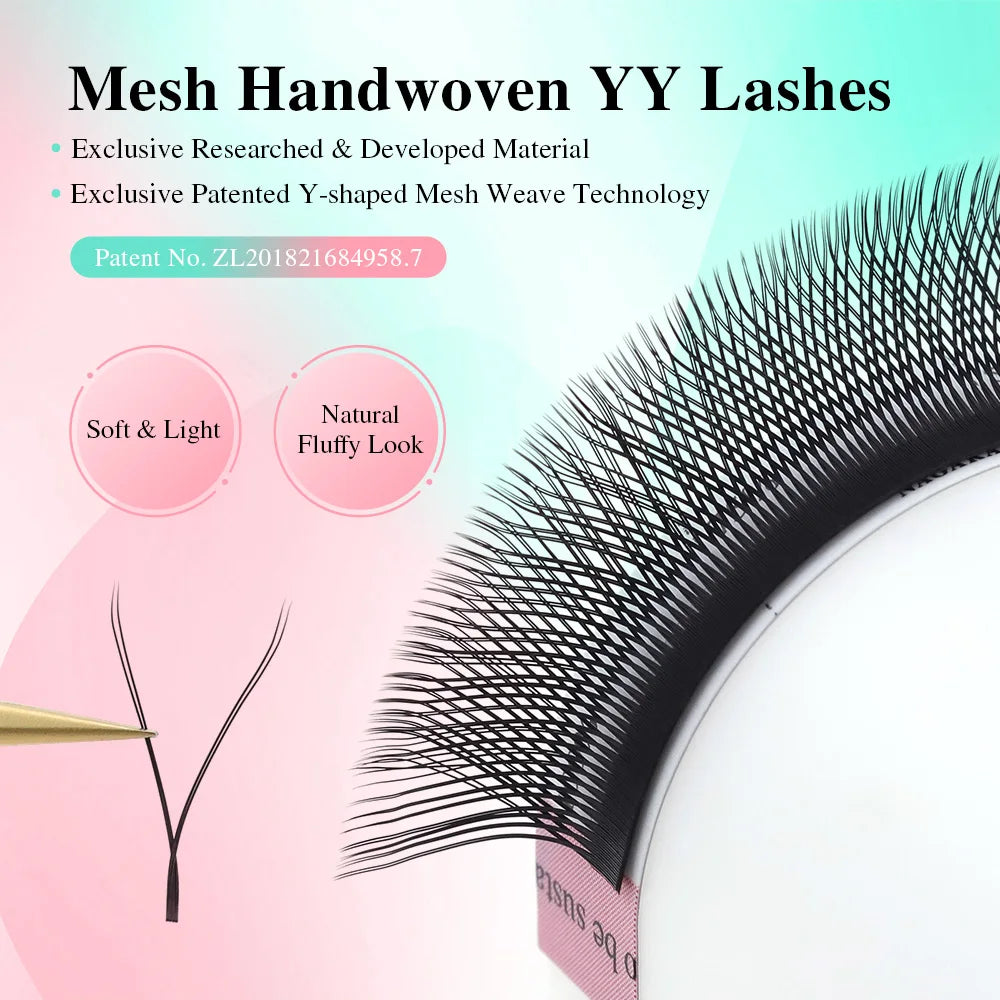 NAGARAKU YY Mesh Lash Y shape eyelashes extension premium mink soft light natural 4D makeup cross bloom false eyelash