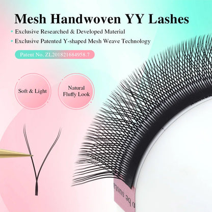 NAGARAKU YY Mesh Lash Y shape eyelashes extension premium mink soft light natural 4D makeup cross bloom false eyelash