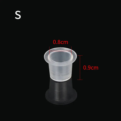100PCS Tattoo Ink Cup S M L Disposable Microblading Steady Plastic White Permanent Makeup Ink Pigment Clear Holder Container Cap