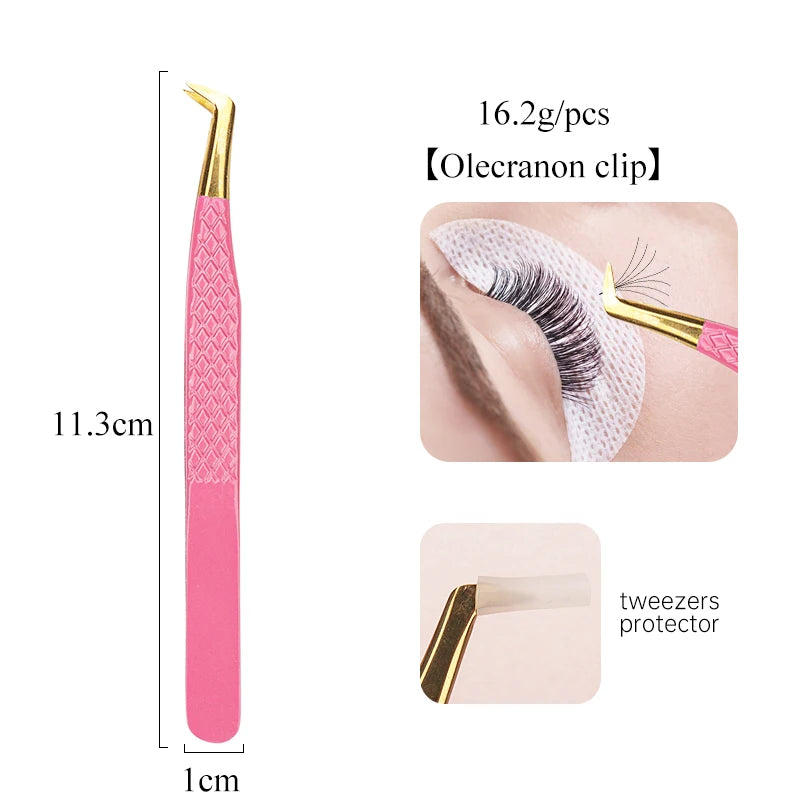 1Pc Eyelash Tweezers Stainless Steel Anti-static Non-magnetic Professional Pincet 3D Lashes Extension Tweezer Makeup Tools