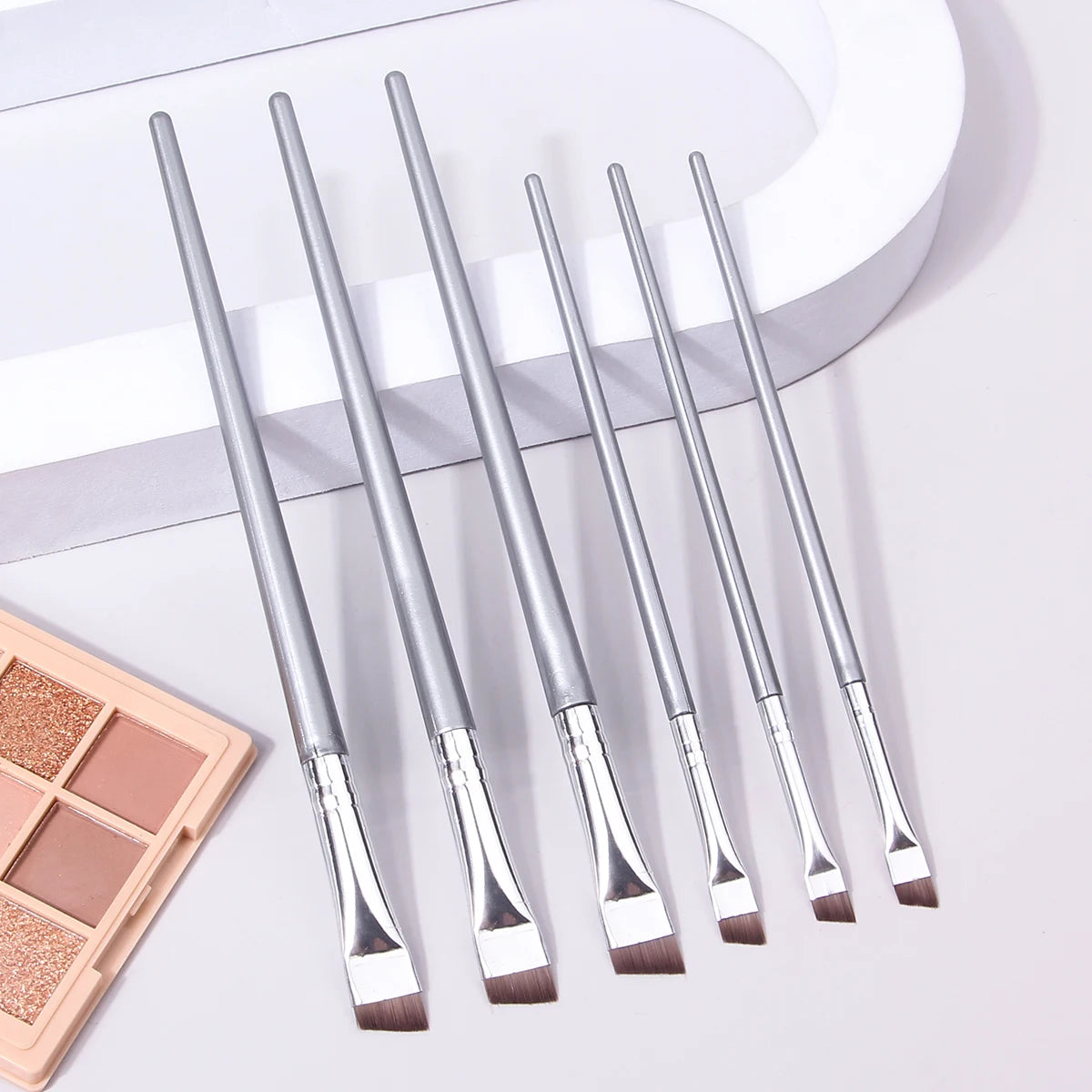 6 Pcs popular eye makeup brush high-end ultra-fine thin bevel brush eyeliner brush eyebrow dyeing beauty makeup tools