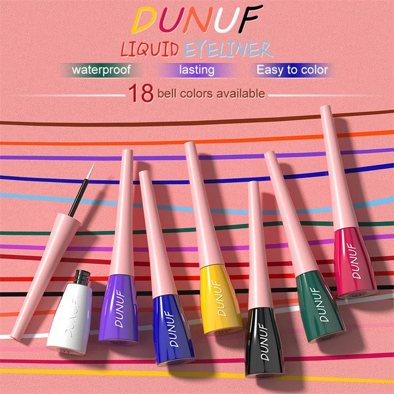 18 Colors Matte Colorful Liquid Eyeliner Pencil Waterproof Lasting Makeup Liquid Eye Liner Blue Green Yellow Eyes Cosmetics Pen