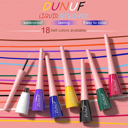 18 Colors Matte Colorful Liquid Eyeliner Pencil Waterproof Lasting Makeup Liquid Eye Liner Blue Green Yellow Eyes Cosmetics Pen