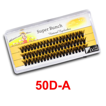 Super Bunch Wide Base 30D/40D/60D/80D Individual Eyelashes Cluster Russia Volume Eyelash Extension False Silk Lashes Makeup Tool