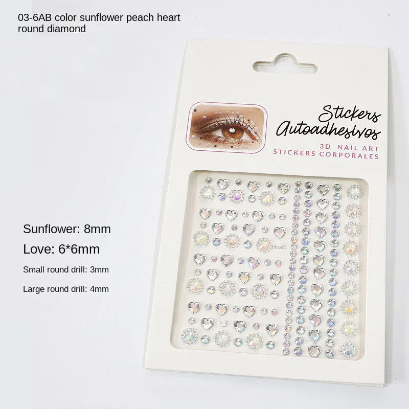 Karsyngirl 1 Sheet Eye Body Face Gems Jewels Rhinestone Stickers Self Adhesive Crystal Rainbow Makeup Diamonds Face Stick Gems