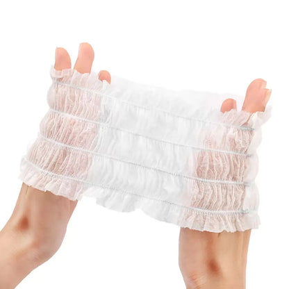 50 PCS Disposable Spa Headbands Soft Non-woven Facial Hair Band Elastic Facial Head Wraps Cloth Stretch Skin Care Makeup Sauna