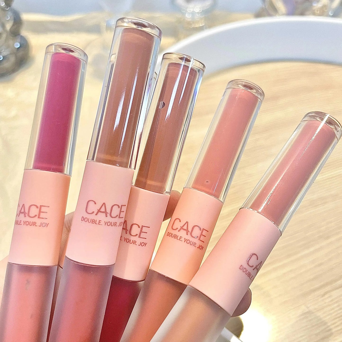 CACE Sexy Red Liquid Lipstick Moisturizing Lip Glaze Tint Long Lasting Matte Lip Mud Waterproof Velvet Lipstick Lips Cosmetics