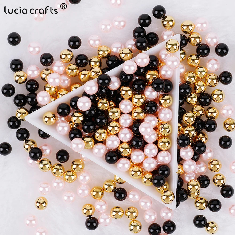 3/4/5/6/8/10mm  No Hole ABS Pearl Bead For  Makeup Box Filling Bead  Christmas/Garment Sewing /DIY Crafts Decoration  V0824