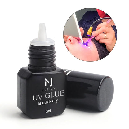 UV Eyelash Glue Makeup Tools Water Proof Quick Dry in 1 Second Eyelash Extension Supplies Colorless Tasteless Eyelash Glue