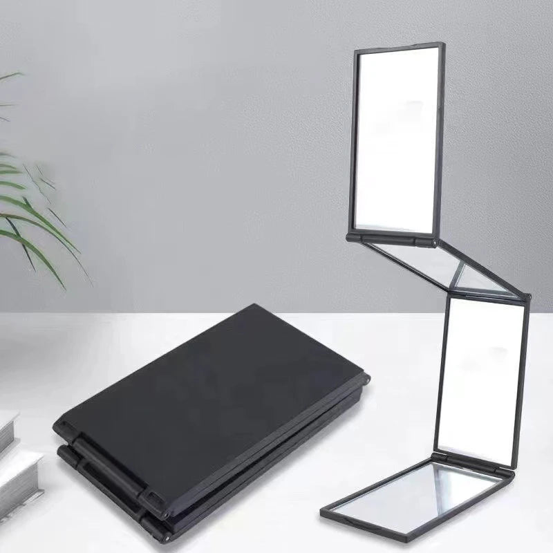 1PC 4 Way Mirror 360 Degree Handheld Desktop Portable Foldable Makeup Mirrors For Self Hair Cutting Make Up Beauty Tool