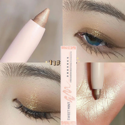 White Eyeliner Shiny Glitter Eyeshadow Stick Eye Liner Pen 15 Colors Matte Brown Pink Pearlescent Eyes Makeup Brighten Silkworm