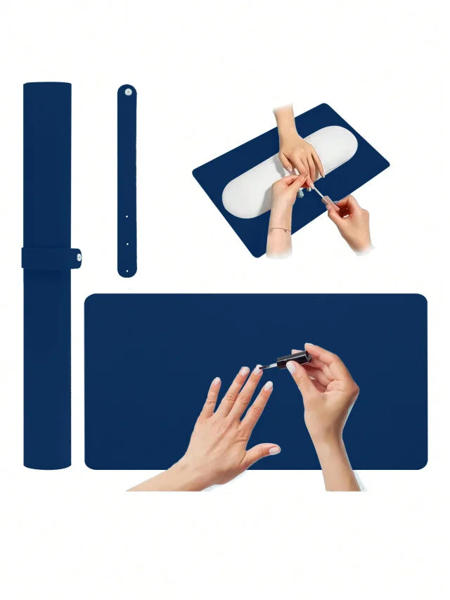 1/2pcs Pink Nail Art Table Mat Portable Foldable Nail Art Armrest Mat Microfiber Leather Soft Nail Art Mat for Nail Art Salon