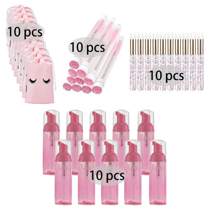 20/40PCS Suit 60ML Empty Pump Bottle Eyelash Shampoo Care Makeup Tool Travel Foam Dispenser Bottle Plastic Cleanser Soap Care