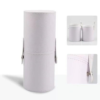 PU Leather Makeup Brush Bucket Portable Travel Cosmetic Bag Multi-Function Dust-Proof Waterproof Makeup Brush Cylinder