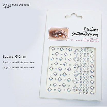 Karsyngirl 1 Sheet Eye Body Face Gems Jewels Rhinestone Stickers Self Adhesive Crystal Rainbow Makeup Diamonds Face Stick Gems
