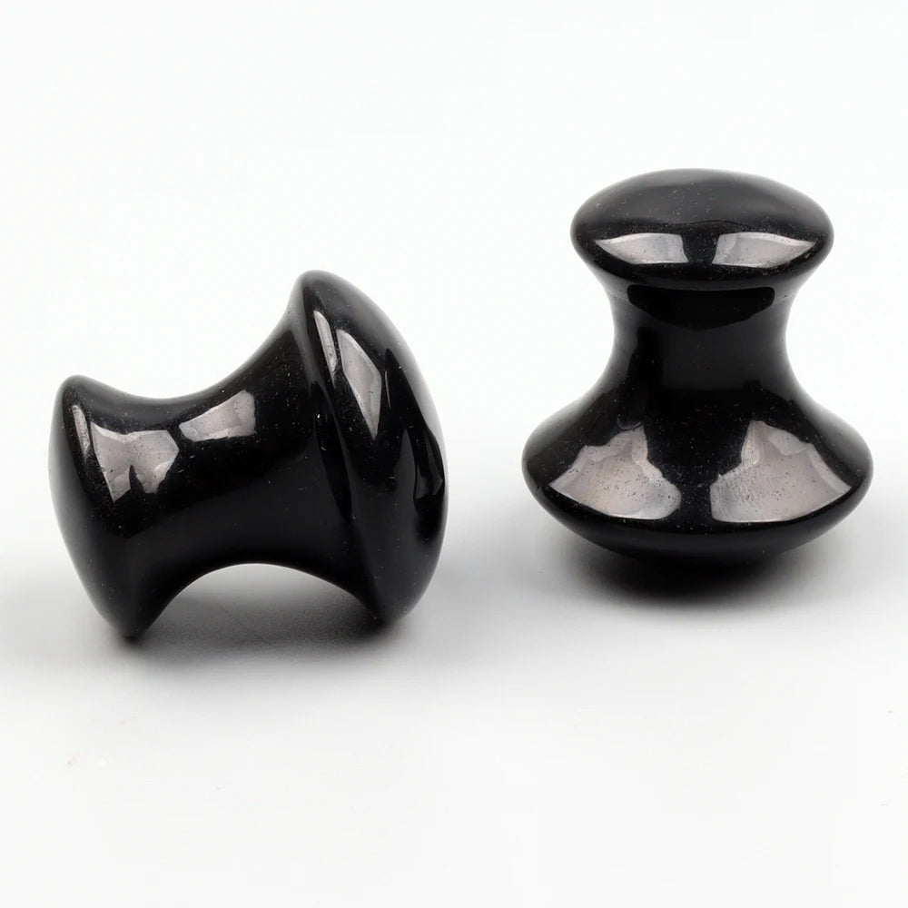 Obsidian Mushroom Face Care Massager Natural Crystal Gua Sha Tool Massage Head Eye Skincare Scraper Wrinkle Beauty Products