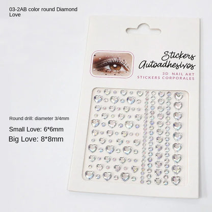 Karsyngirl 1 Sheet Eye Body Face Gems Jewels Rhinestone Stickers Self Adhesive Crystal Rainbow Makeup Diamonds Face Stick Gems