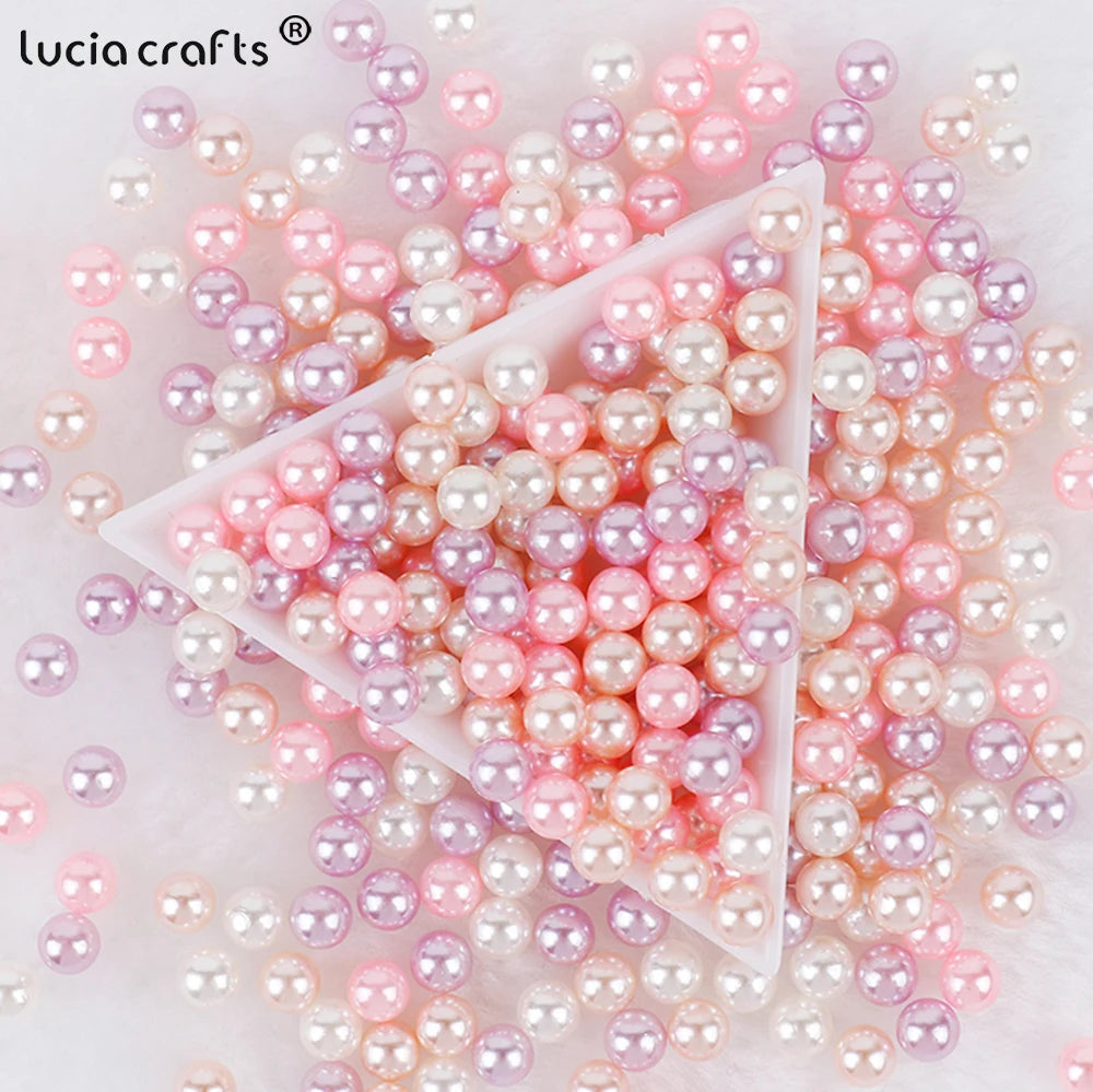 3/4/5/6/8/10mm  No Hole ABS Pearl Bead For  Makeup Box Filling Bead  Christmas/Garment Sewing /DIY Crafts Decoration  V0824