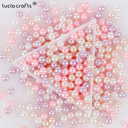 3/4/5/6/8/10mm  No Hole ABS Pearl Bead For  Makeup Box Filling Bead  Christmas/Garment Sewing /DIY Crafts Decoration  V0824