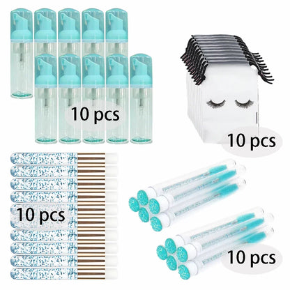 20/40PCS Suit 60ML Empty Pump Bottle Eyelash Shampoo Care Makeup Tool Travel Foam Dispenser Bottle Plastic Cleanser Soap Care