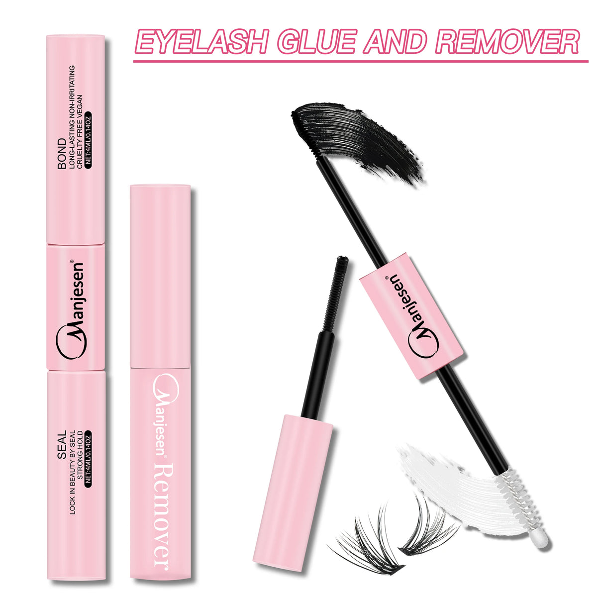 Lash Makeup set Bond and Seal Individual Lashes Glue and Seal Super Strong Hold Lash Extension Lash Glue Remover & Tweezers Kit
