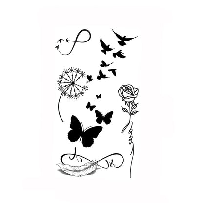 Tattoo Stickers Totem Black Color Flash Temporary Waterproof Party Fake Makeup Neck Hand Arm Body Art for Men Women