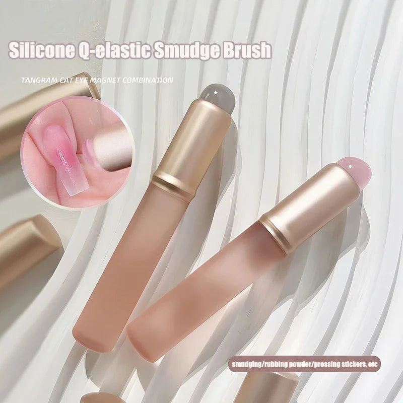1Pcs Nail Art Silicone Applicator Stick Brush Lipstick Powder Dust Applying Pen for Gradient Effect Smudge Makeup Manicure Tool