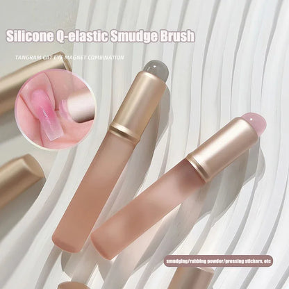 1Pcs Nail Art Silicone Applicator Stick Brush Lipstick Powder Dust Applying Pen for Gradient Effect Smudge Makeup Manicure Tool