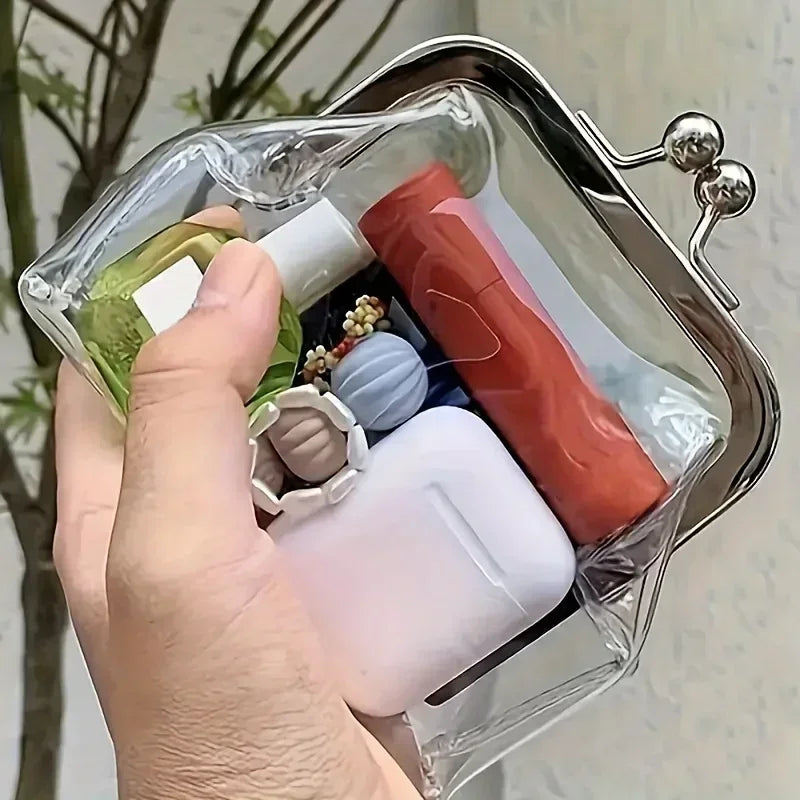 1PC Clear Mini Coin Purse Portable Mini Makeup Pouch Travel Cosmetic Organizer Credit card bank card clutch purse coin purse