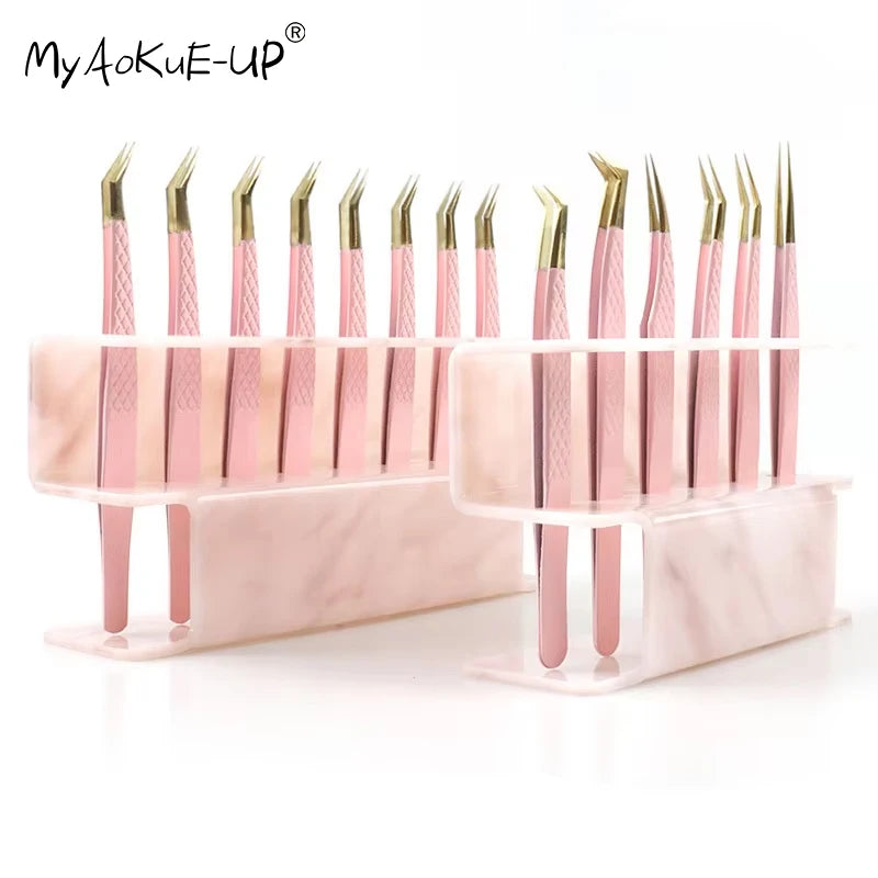 Acrylic Eyelash Tweezers Storage Holder Stand 6 /8 Holes Convenient Tweezer Shelf Hold Lash Extension Supplies Makeup Tools