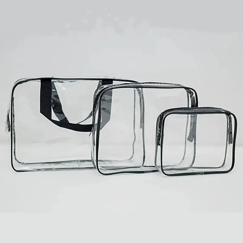 1/3Pcs Set Transparent Toiletry Bags Large Capacity Bag Travel Organizer Storage Pouch Makeup Cosmetics Bag Multifunction