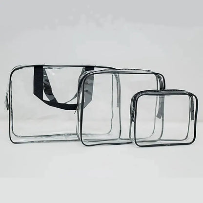 1/3Pcs Set Transparent Toiletry Bags Large Capacity Bag Travel Organizer Storage Pouch Makeup Cosmetics Bag Multifunction