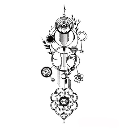 Tattoo Stickers Totem Black Color Flash Temporary Waterproof Party Fake Makeup Neck Hand Arm Body Art for Men Women