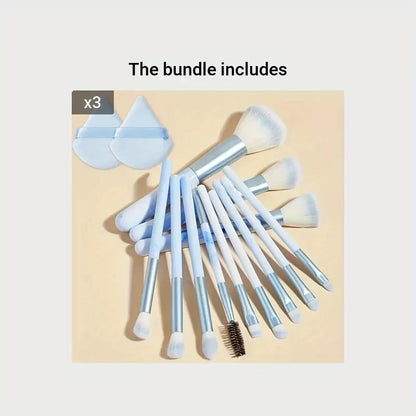 12PCS Makeup Brush Set Ultra Soft Powder Makeup Tools Beginner Point Blush Brush Concealer Brush Knife Edge Eyeliner Brus