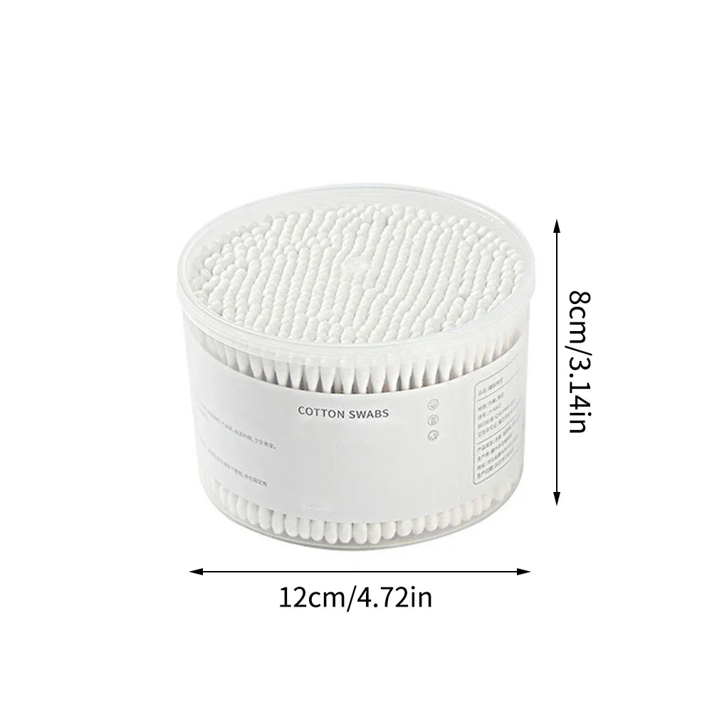 Disposable Cotton Swab Box With Double End Round Head For Makeup Removal Daily Cleaning Pet Care Multi-purpose About 500pcs