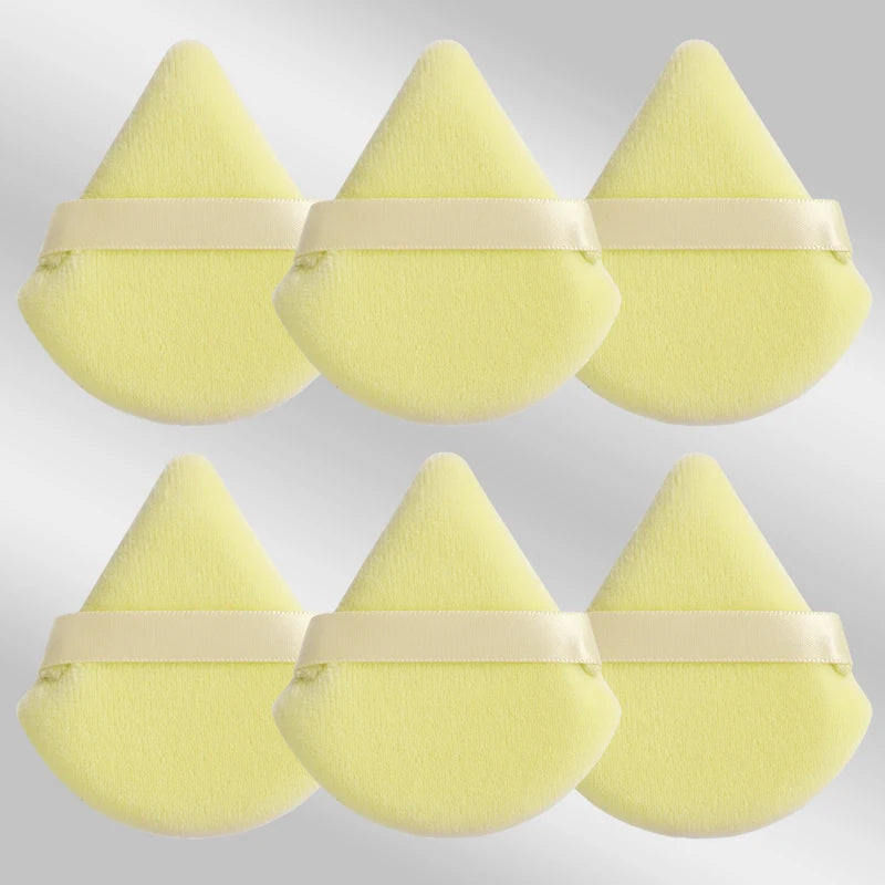 6 Pcs New Triangular Sponge Puffs with a Soft Skin Friendly and Delicate Makeup Feel Suitable for Home or Travel Use