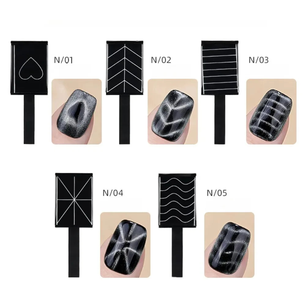 3D Double Headed Nails French Shape Strong Cat Eye Magnet Nail Art Gel Polish Magnetic Effect Manicure Accessories Tools Set