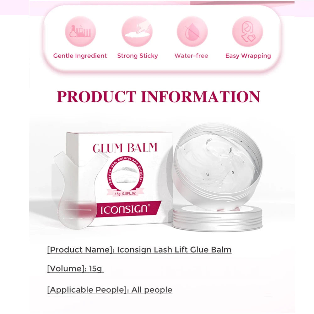 ICONSIGN Lash Glue Balm For Lash Lifting Fast Fixing Shape Eyelash Brow Lashes Lift Waterproof Wax Beauty Makeup Tools