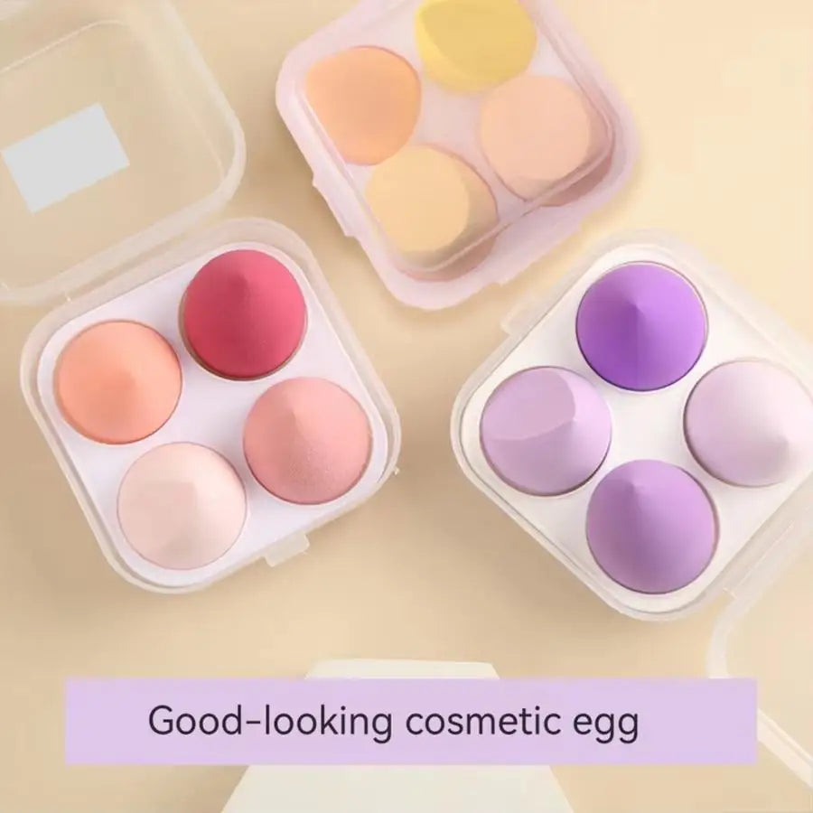 4PCS Beauty Eggs Set Seamless Smudging More Hygienic Prevents Bacteria Buildup Create A Flawless Makeup Look Beauty Egg Case