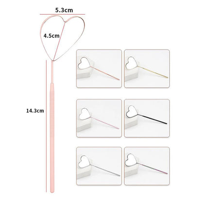 1pcs Eyelash Extension Mirror Long Style Magnify Heart Shaped Hand Mirrors For Checking False Lash Tech Supplies Makeup Tools