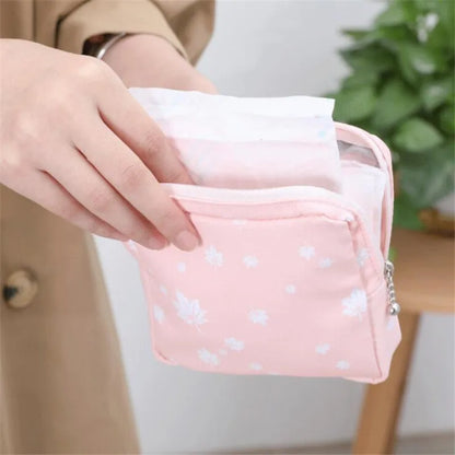 Women Sanitary Napkin Tampon Storage Bag Cute Sanitary Pad Pouches Portable Makeup Lipstick Key Earphone Data Cables Organizer