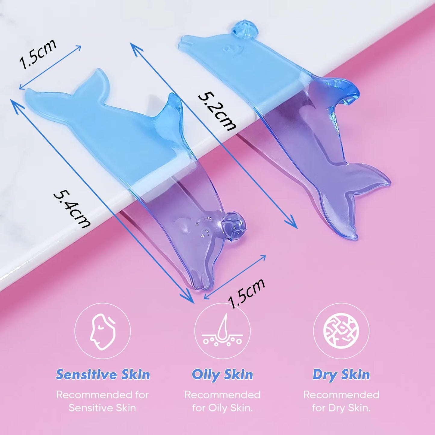 Libeauty 1 Pair Dolphin Shape Reusable Silicone Eyelash Perm Lash Rod Shield Lash Softening Pads Eyelash Curler Makeup Tools