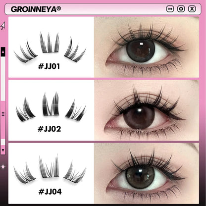 GROINNEYA Self Adhesive DIY Lash Extension Kit Lash Clusters No Glue Needed DIY Lash Extension Pre Glued Cluster Lashes