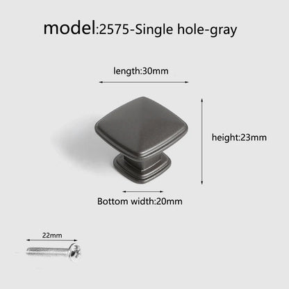 Aluminum alloy cabinet handle, gray wardrobe handle, makeup table handle, 96mm/128mm storage room cabinet handle
