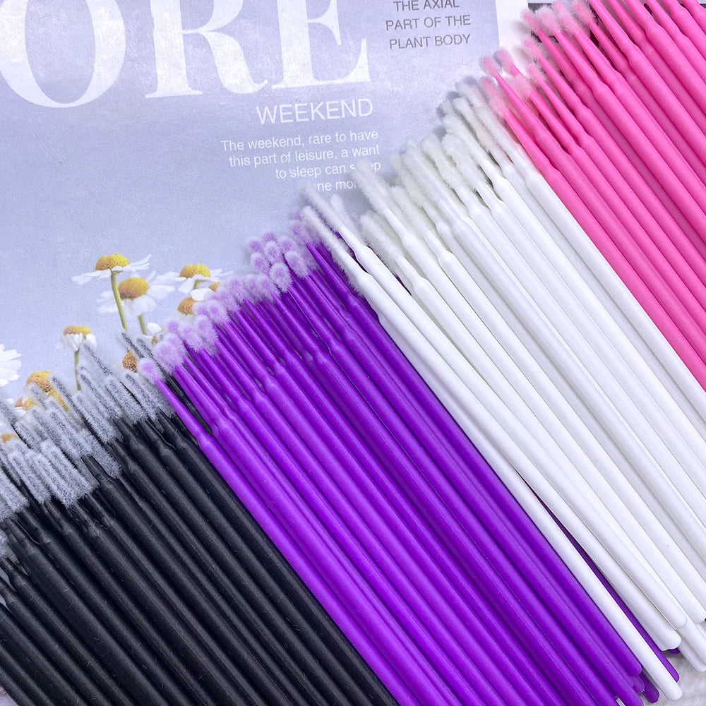 100/400pcs Micro Brush Disposable Lash Removing Swab Microbrush Mascara Wands Applicator Eyelash Extension Makeup brushes Tools